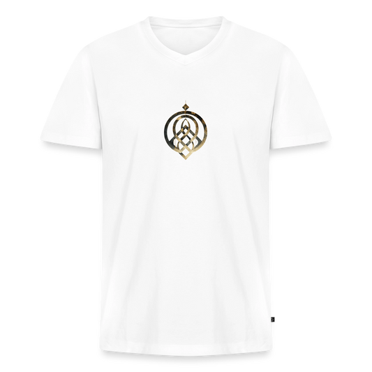 Männer Bio-T-Shirt mit V-Ausschnitt "EFFATÁ" - Weiß