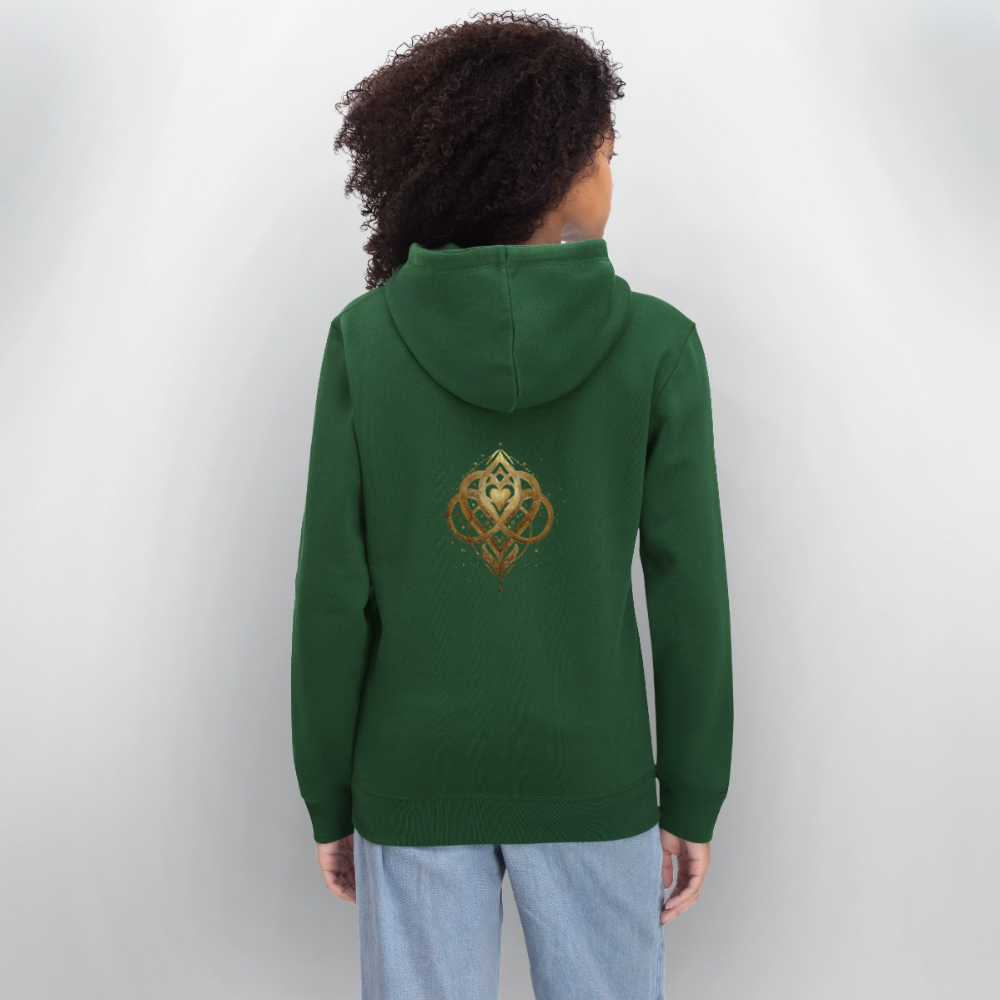Unisex Bio-Hoodie "Agape" Druck vorne & hinten - Flaschengrün