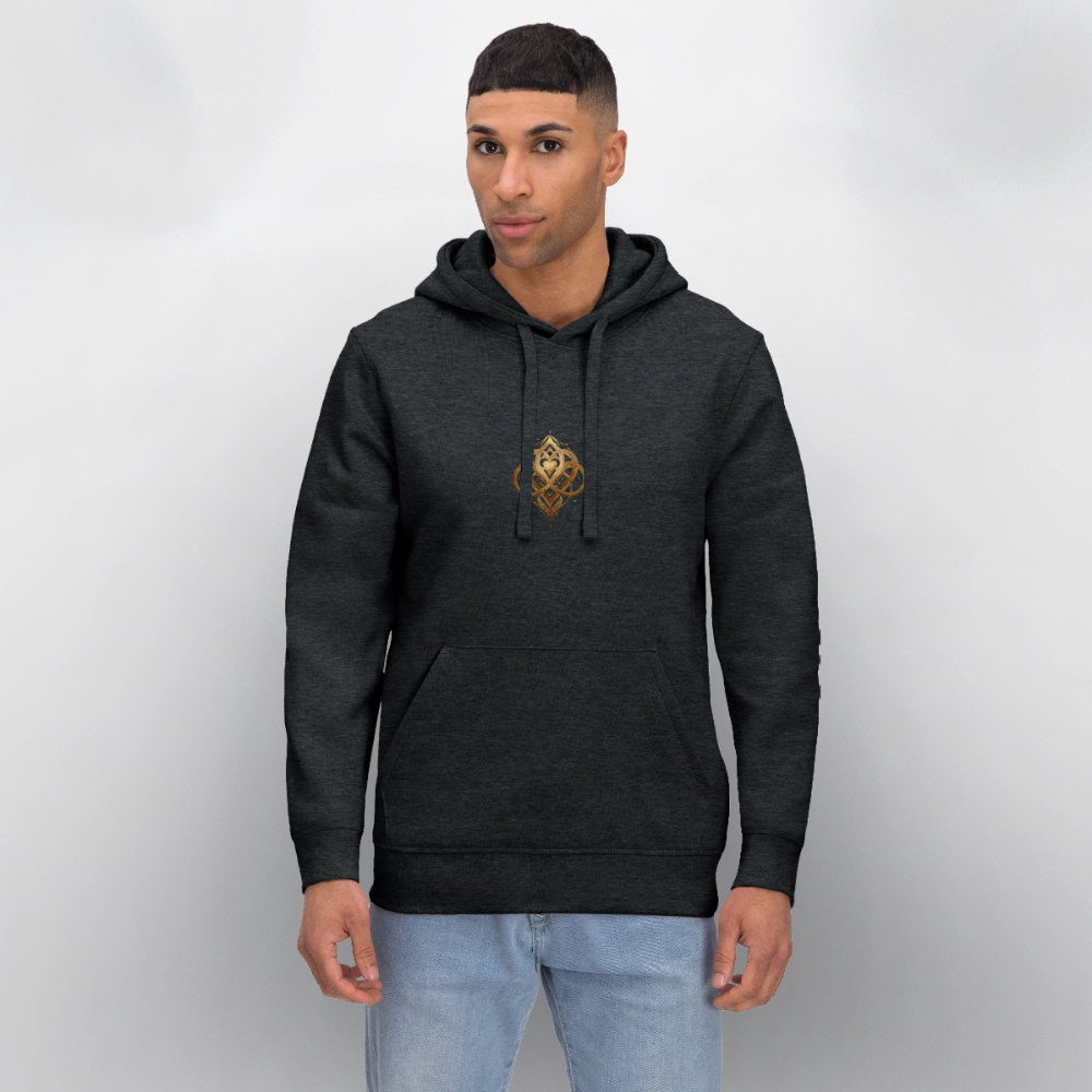 Unisex Bio-Hoodie "Agape" Druck vorne & hinten - Dunkelgrau meliert