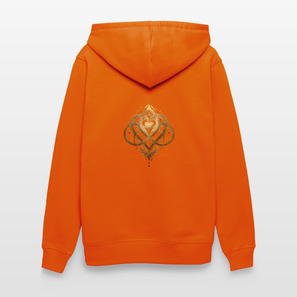 Unisex Bio-Hoodie "Agape" Druck vorne & hinten - Tieforange