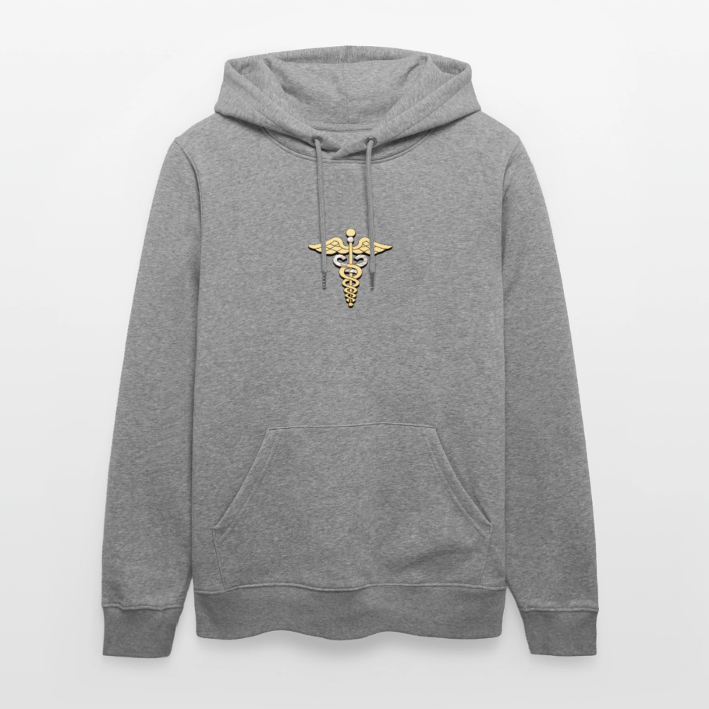 Unisex Bio-Hoodie "Merkurstab - Schutz" - Hellgrau marmoriert