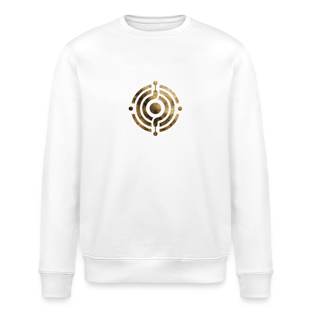 Unisex Bio-Sweatshirt "Atme Lächle Lausche" - Weiß