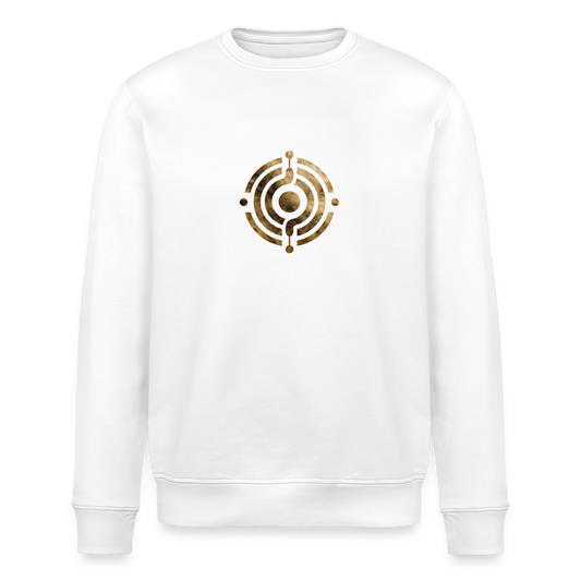 Unisex Bio-Sweatshirt "Atme Lächle Lausche" - Weiß