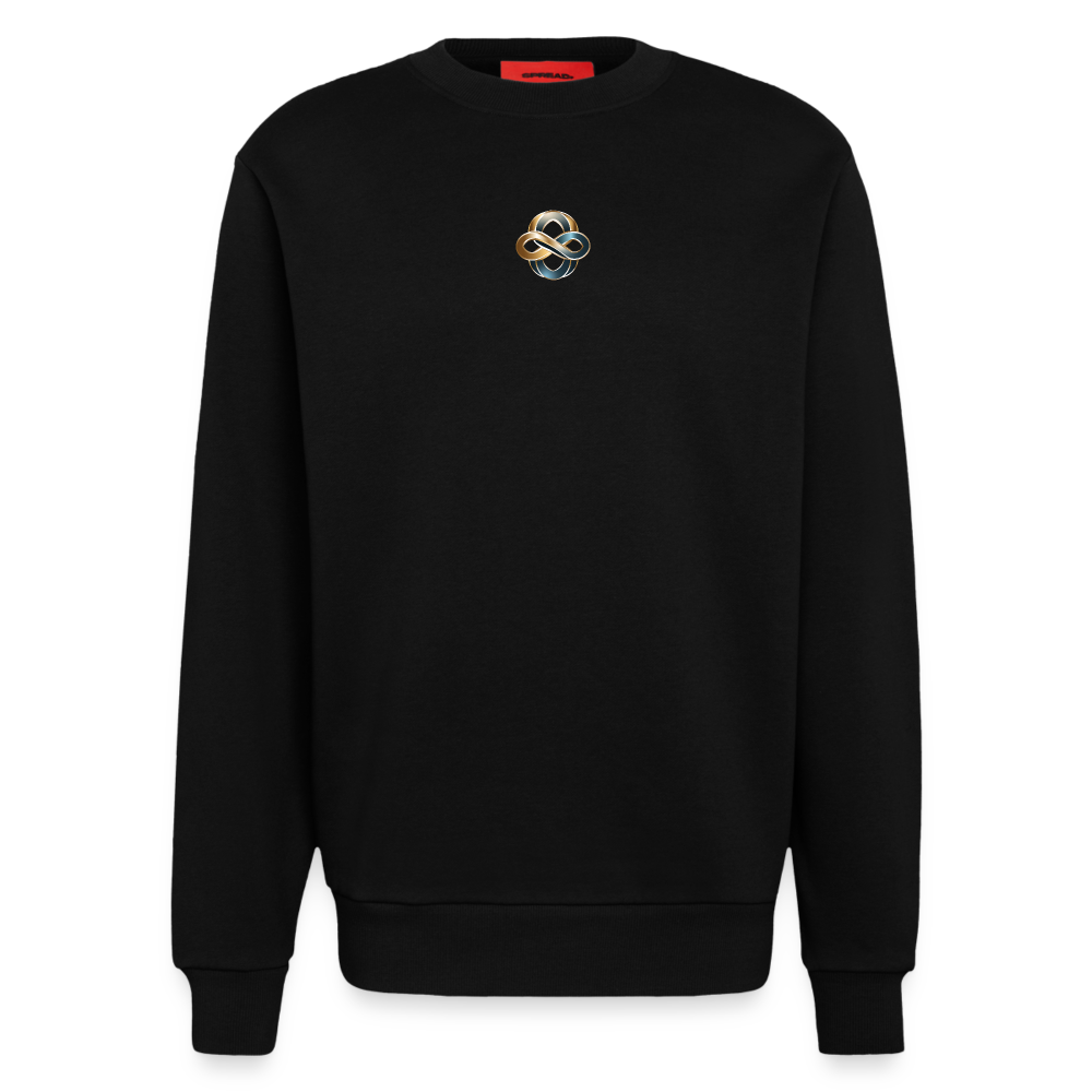 chiSign Quantenheilsymbol  Wissen und Selbstbildung Heavyweight Oversized Organic Crew Neck Made in EU - SOLID BLACK