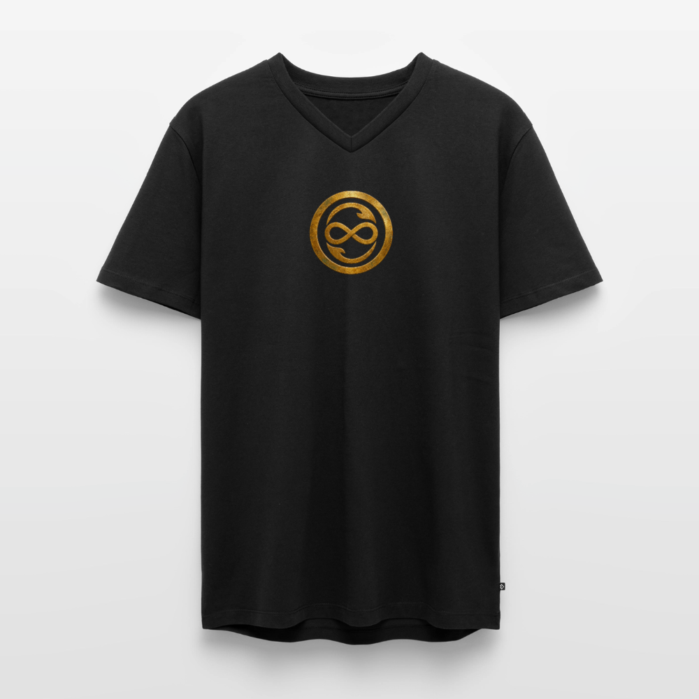 Männer Bio-T-Shirt mit V-Ausschnitt ANIMA AETERNA - Schwarz
