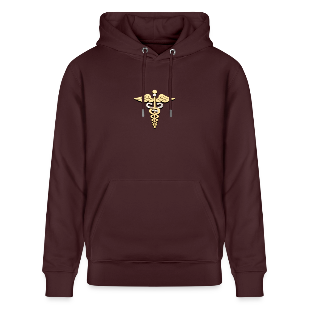 Unisex Bio-Hoodie "Merkurstab - Schutz" - Maroon