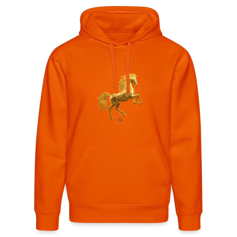 Unisex Bio-Hoodie "Feuerpferd" - Tieforange