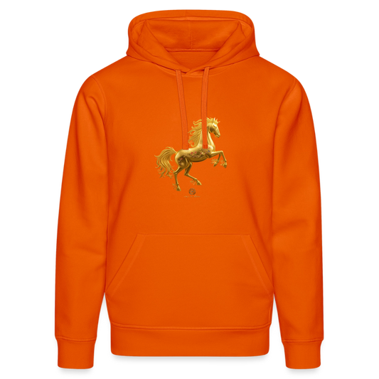 Unisex Bio-Hoodie "Feuerpferd" - Tieforange