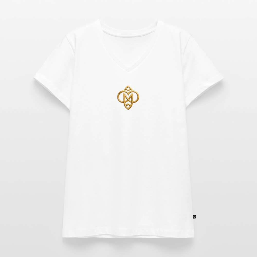 Frauen Bio-T-Shirt mit V-Ausschnitt höchste Monade - Weiß