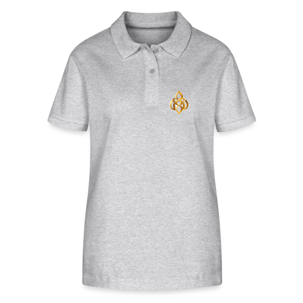 chiSign Quantenheilsymbol Zentrum und Ausgeglichenheit Stanley/Stella Frauen Bio-Poloshirt ELLISER - Grau meliert