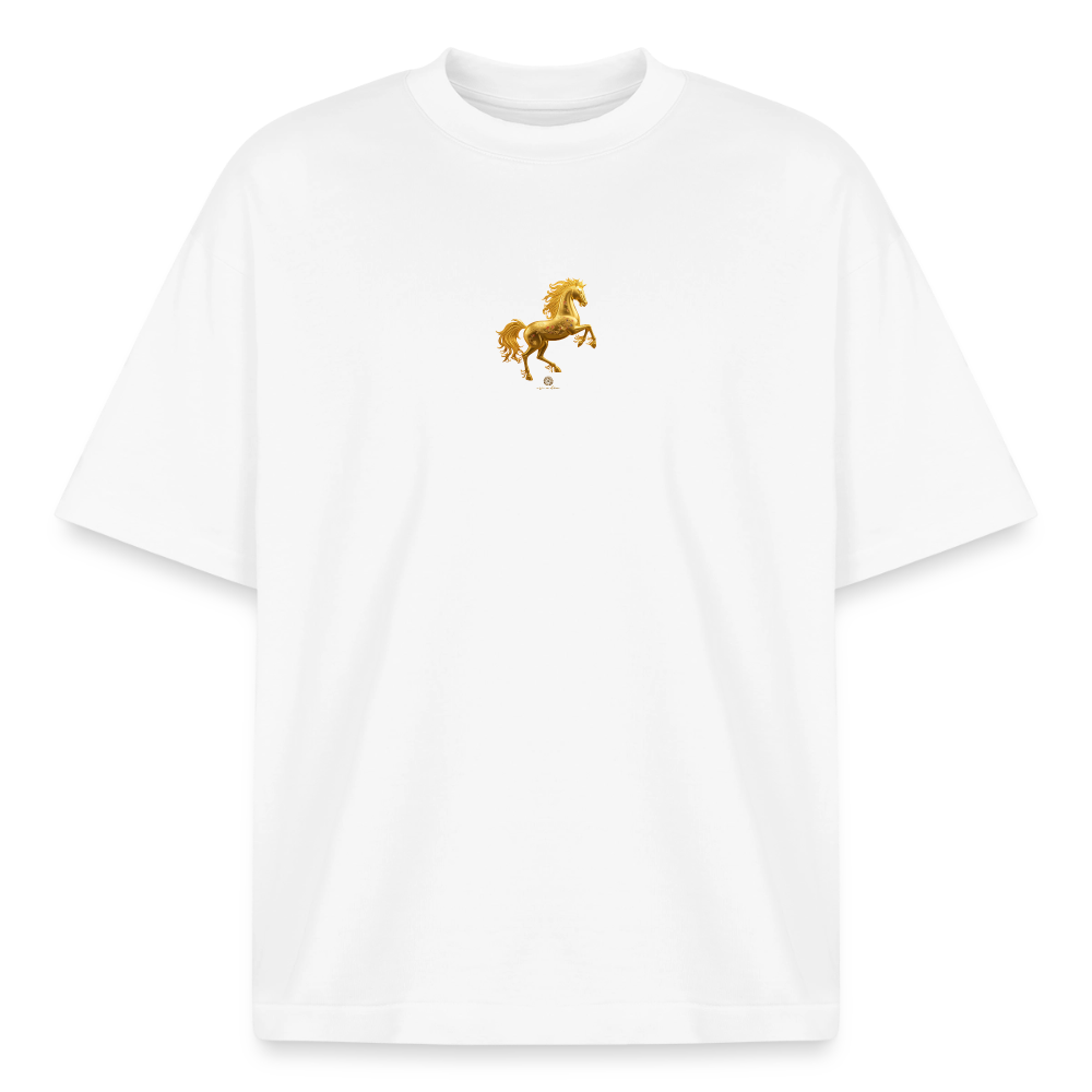 Heavyweight Unisex Bio T-Shirt "Feuerpferd - Weiß