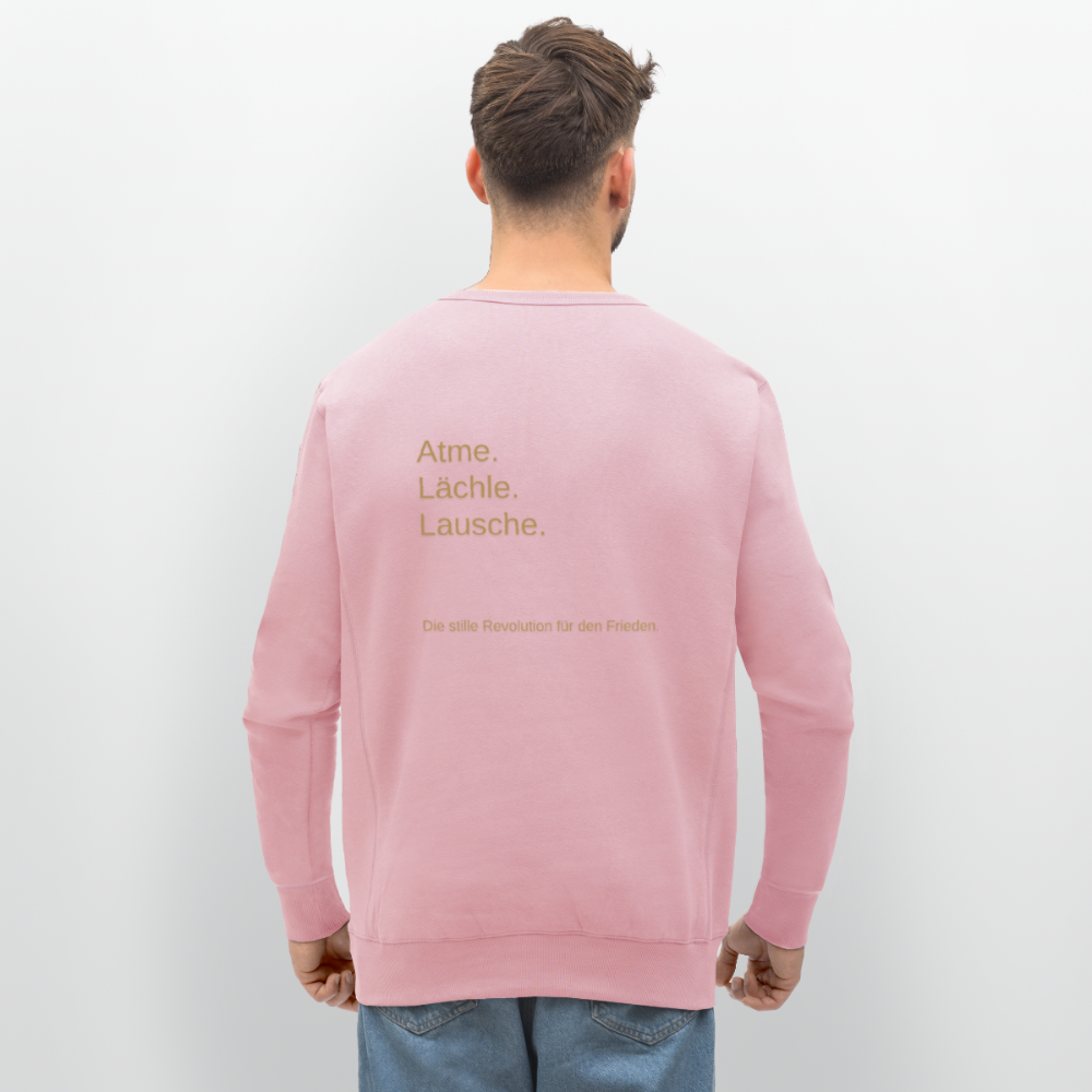 Unisex Bio-Sweatshirt "Atme Lächle Lausche" - Hellrosa