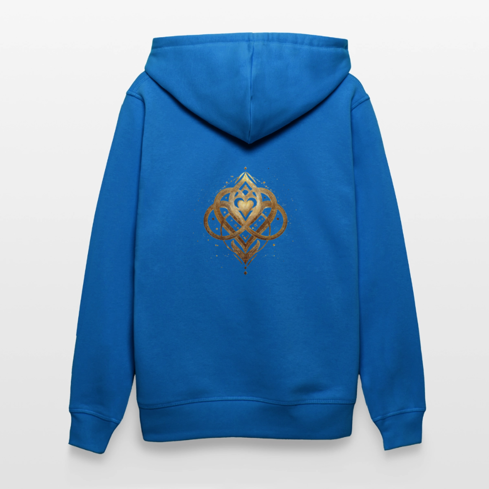 Unisex Bio-Hoodie "Agape" Druck vorne & hinten - Königsblau