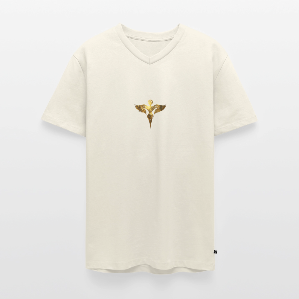 Männer Bio-T-Shirt mit V-Ausschnitt "Gaia" - Naturweiß