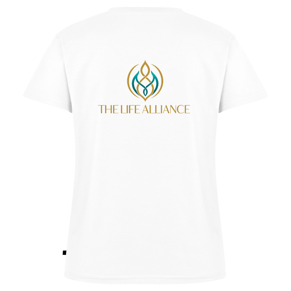 Frauen Bio-T-Shirt mit V-Ausschnitt The Life Alliance - Weiß
