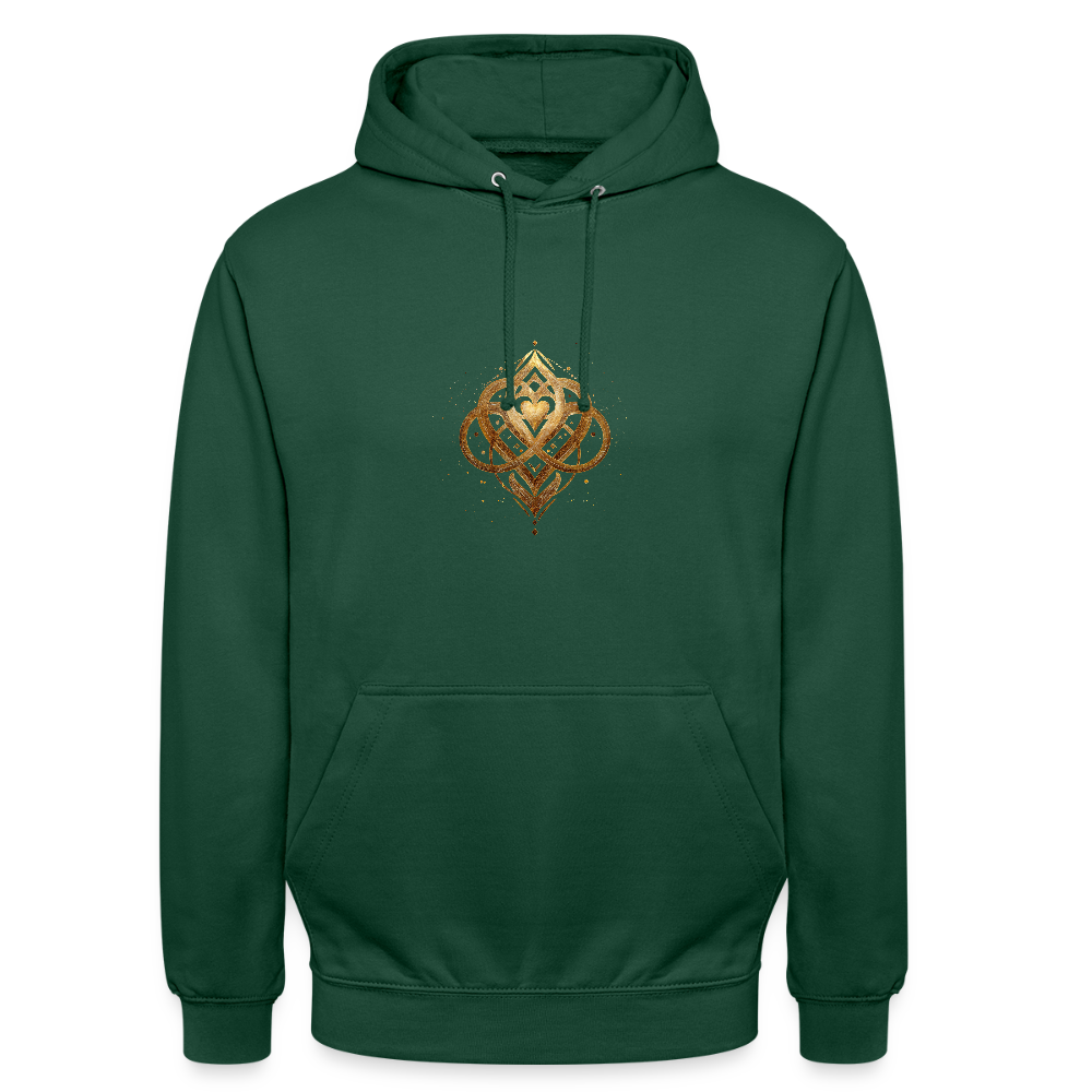 Organic Relaxed Hoodie "Agape" Made in EU "ori a déa" - Flaschengrün