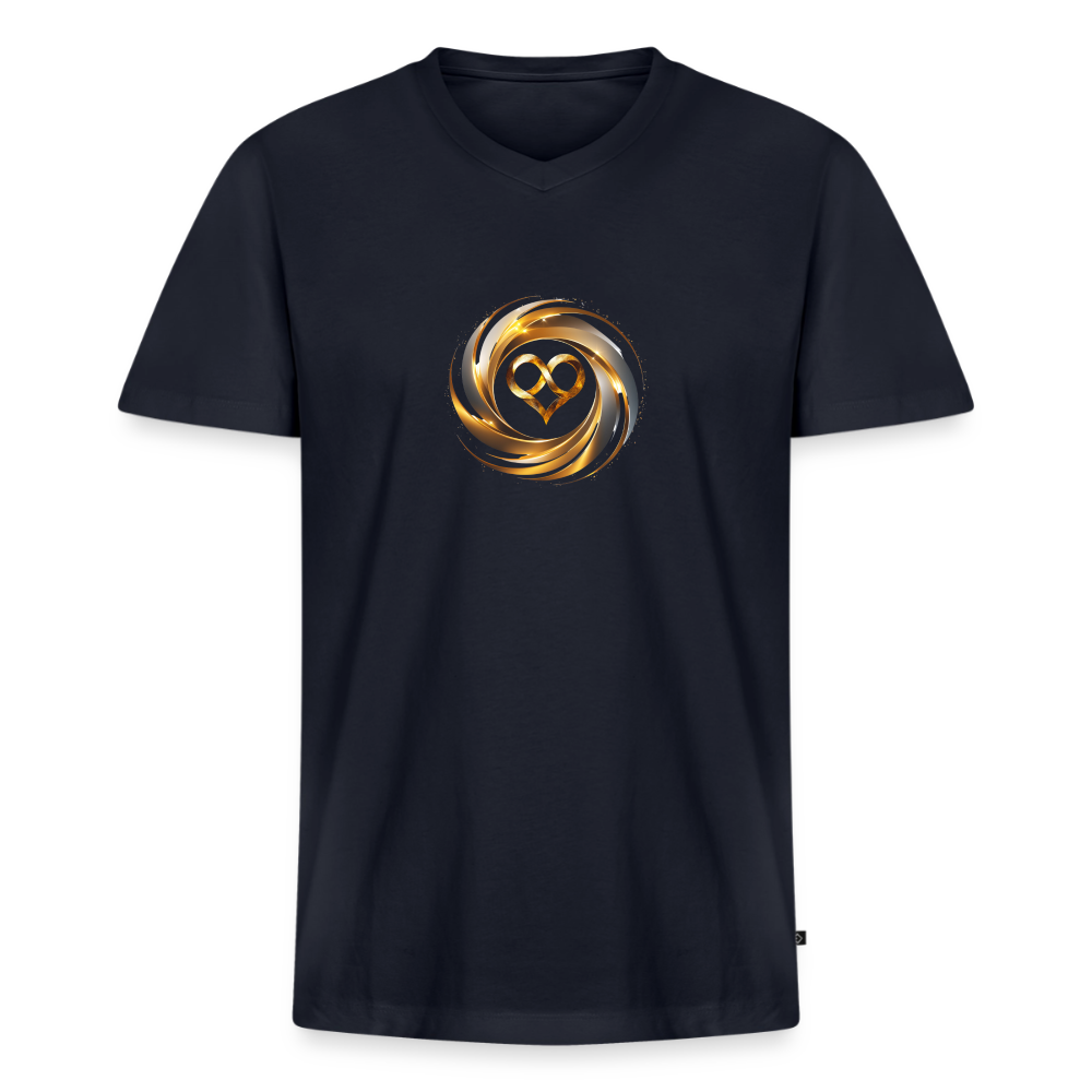Männer Bio-T-Shirt mit V-Ausschnitt "ICH BIN" - Navy