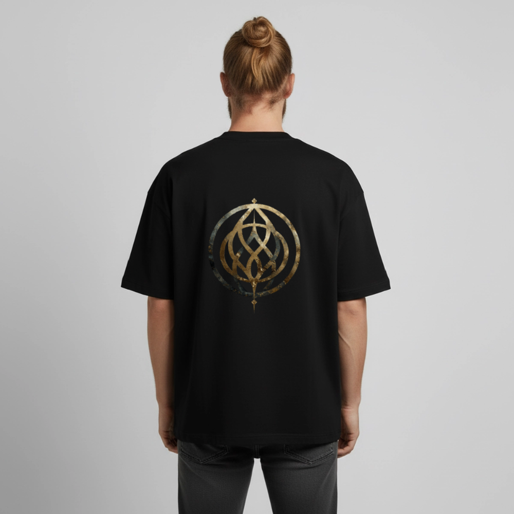 Heavyweight Unisex Bio T-Shirt „Pax Interna“ – der innere Frieden" - Schwarz