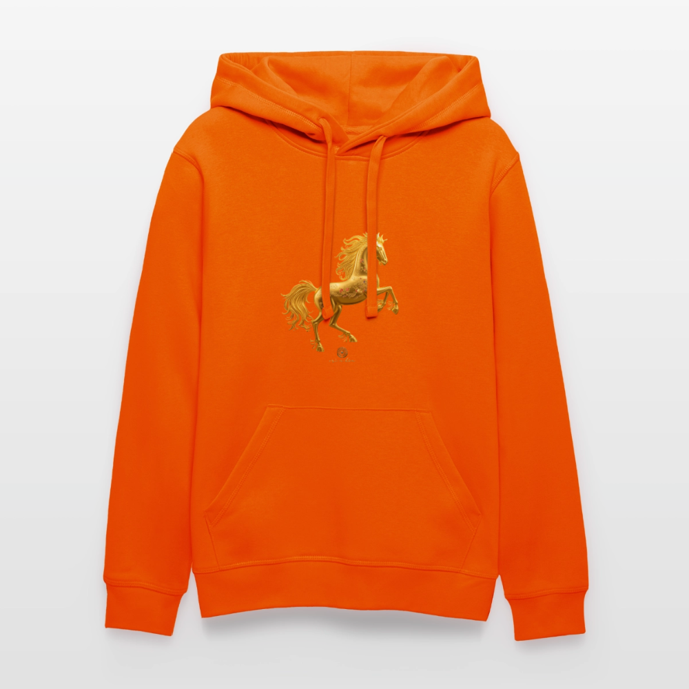Unisex Bio-Hoodie "Feuerpferd" - Tieforange
