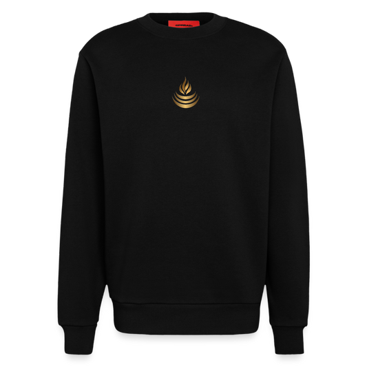 chiSign Quantenheilsymbol   "Reichtum & Erfolg"  Druck klein VS Heavyweight Oversized Organic Crew Neck Made in EU - SOLID BLACK