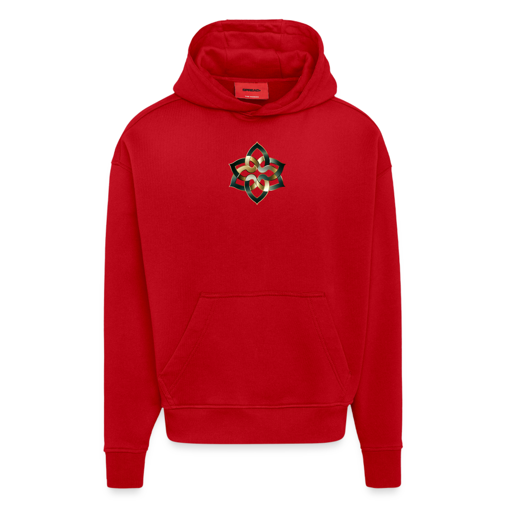 chiSign Quantenheilsymbol  Hilfreiche Freunde & Mentoren Heavyweight Oversized Organic Hoodie Made in EU - Rot