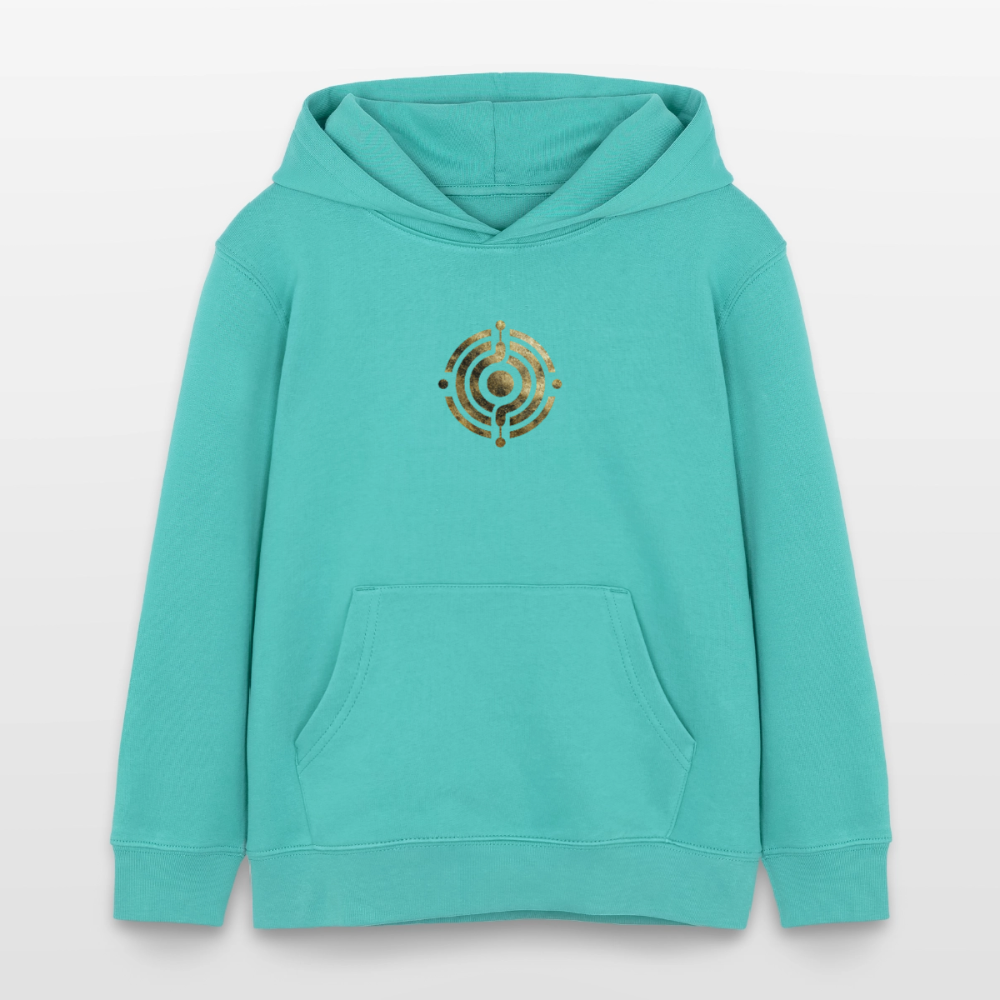 Kinder Organic Hoodie Mini Cruiser "Monade" - Poolblau