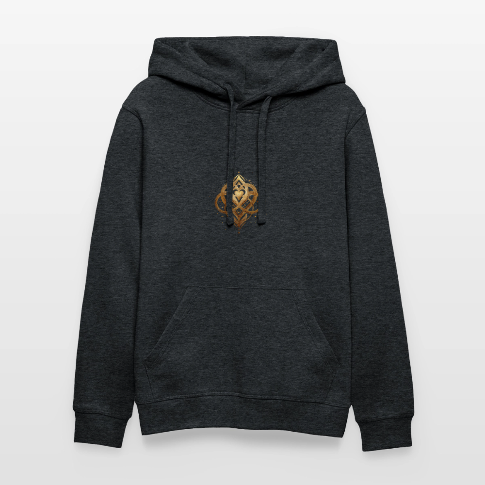 Unisex Bio-Hoodie "Agape" Druck vorne & hinten - Dunkelgrau meliert