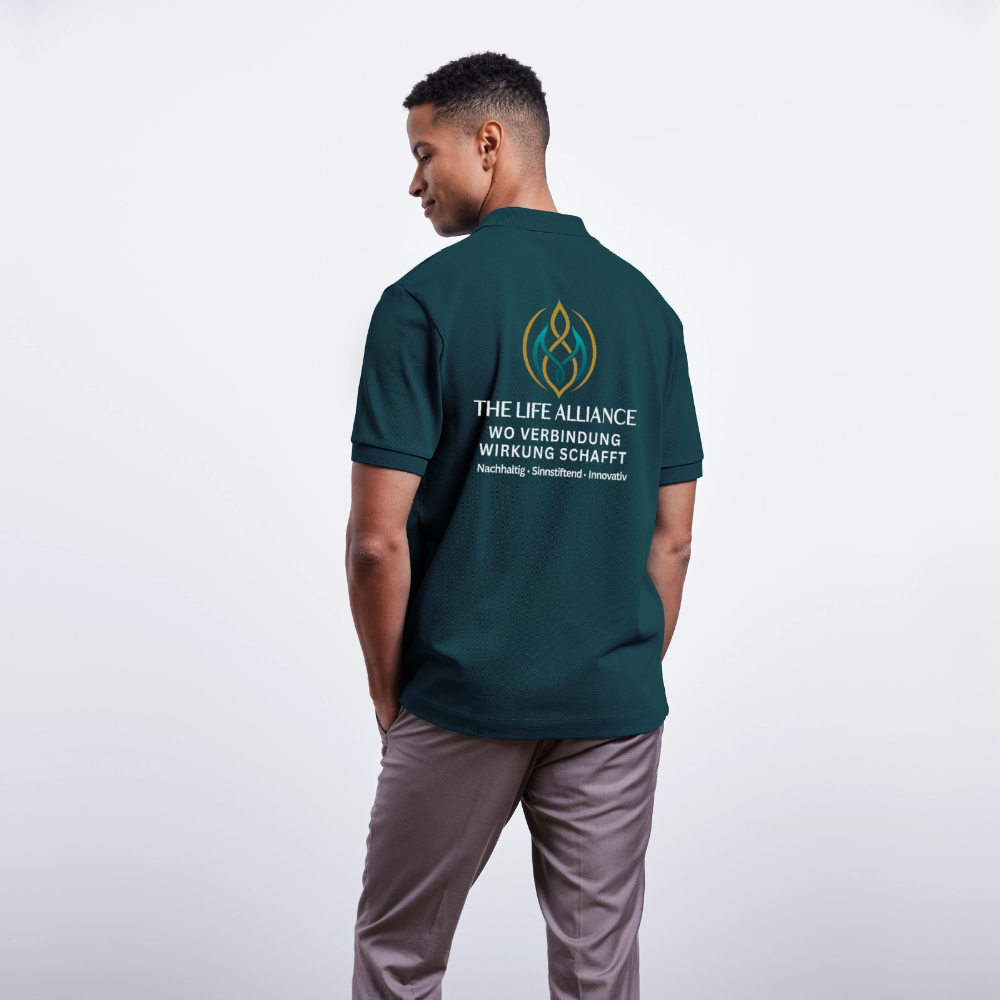 Unisex Bio-Poloshirt The Life Alliance / Wo Verbindung Wirkung Schafft - Dunkles Petrol