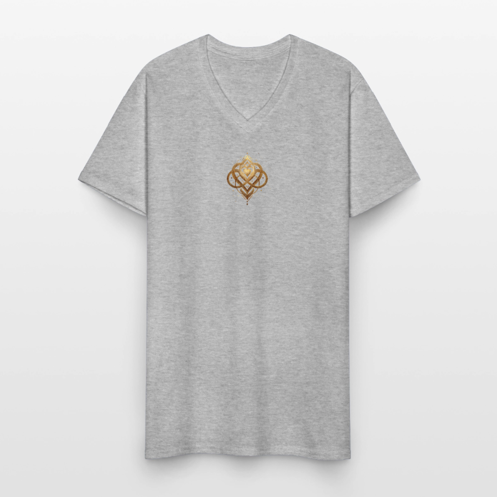 Klassisches Männer-T-Shirt mit V-Ausschnitt "Agape" - Grau meliert