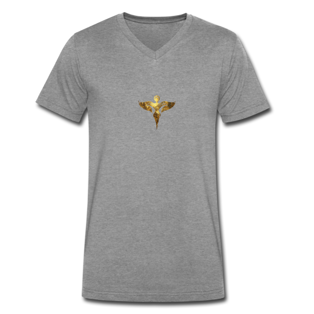 Männer Bio-T-Shirt mit V-Ausschnitt "Gaia" - Dunkelgrau meliert
