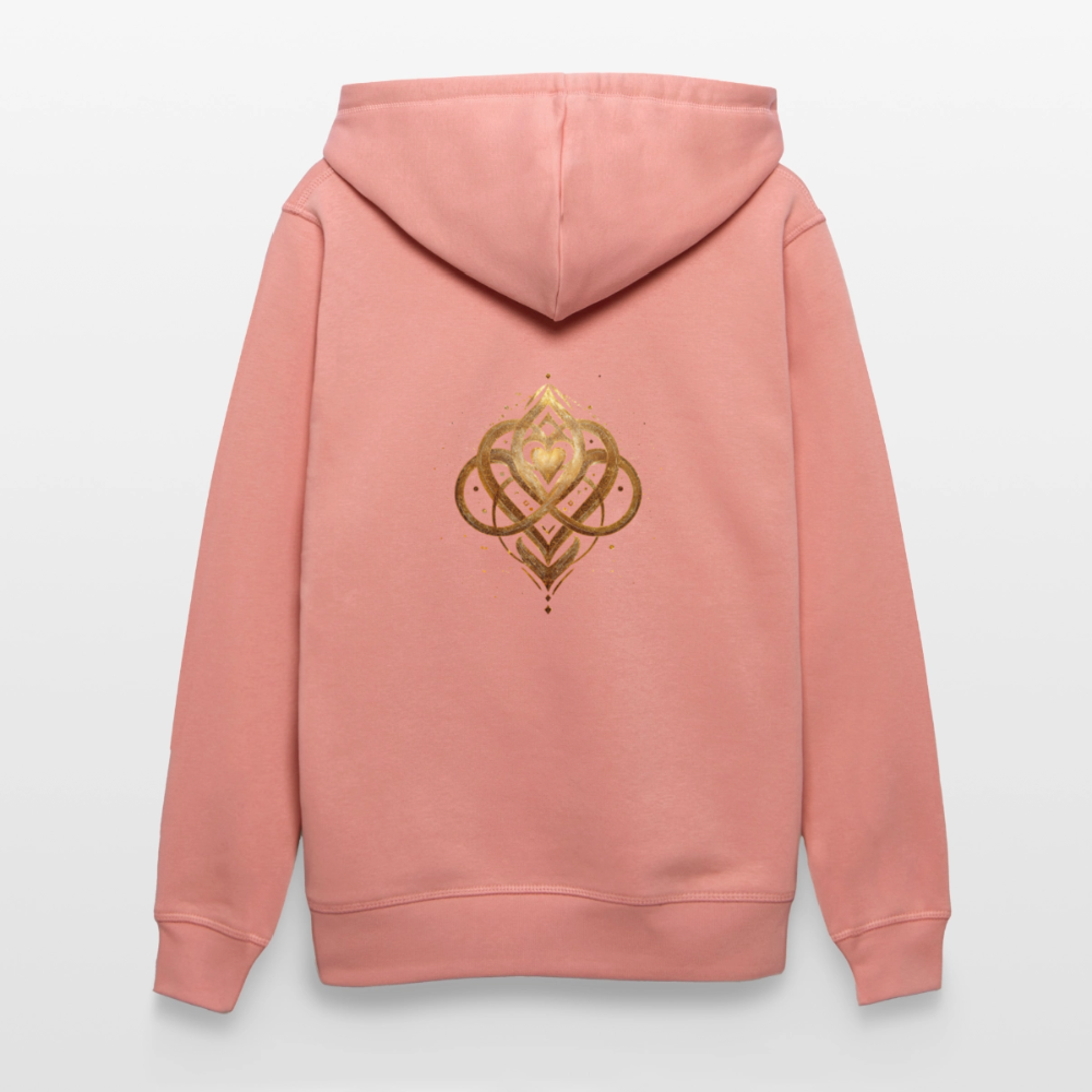 Unisex Bio-Hoodie "Agape" Druck vorne & hinten - Altrosa