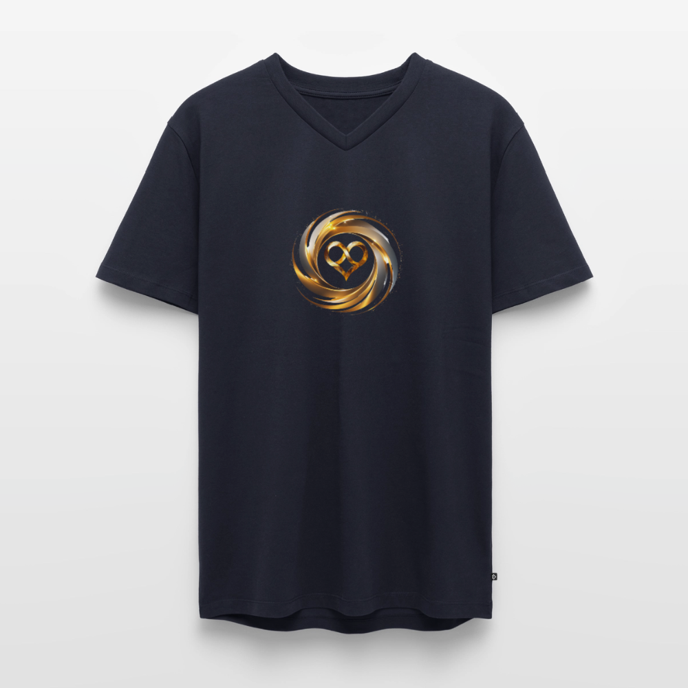 Männer Bio-T-Shirt mit V-Ausschnitt "ICH BIN" - Navy