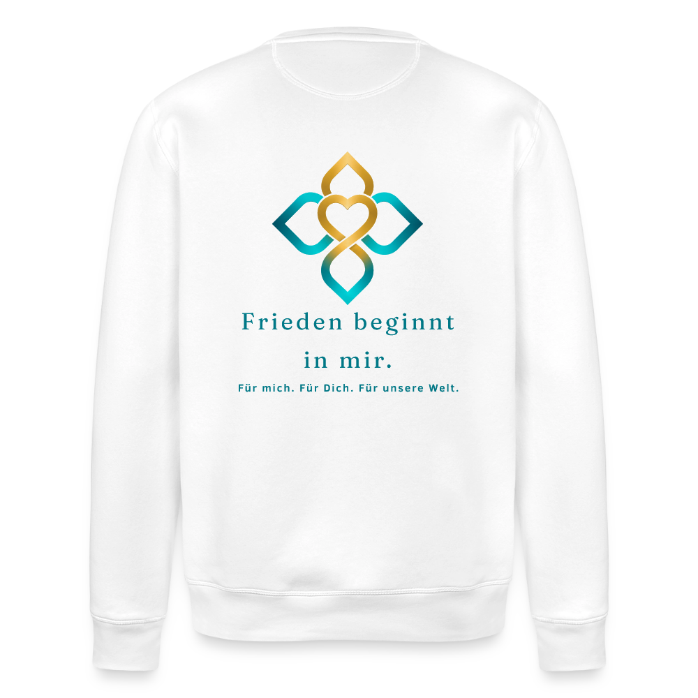 Unisex Bio-Sweatshirt Frieden beginnt in mir - Weiß