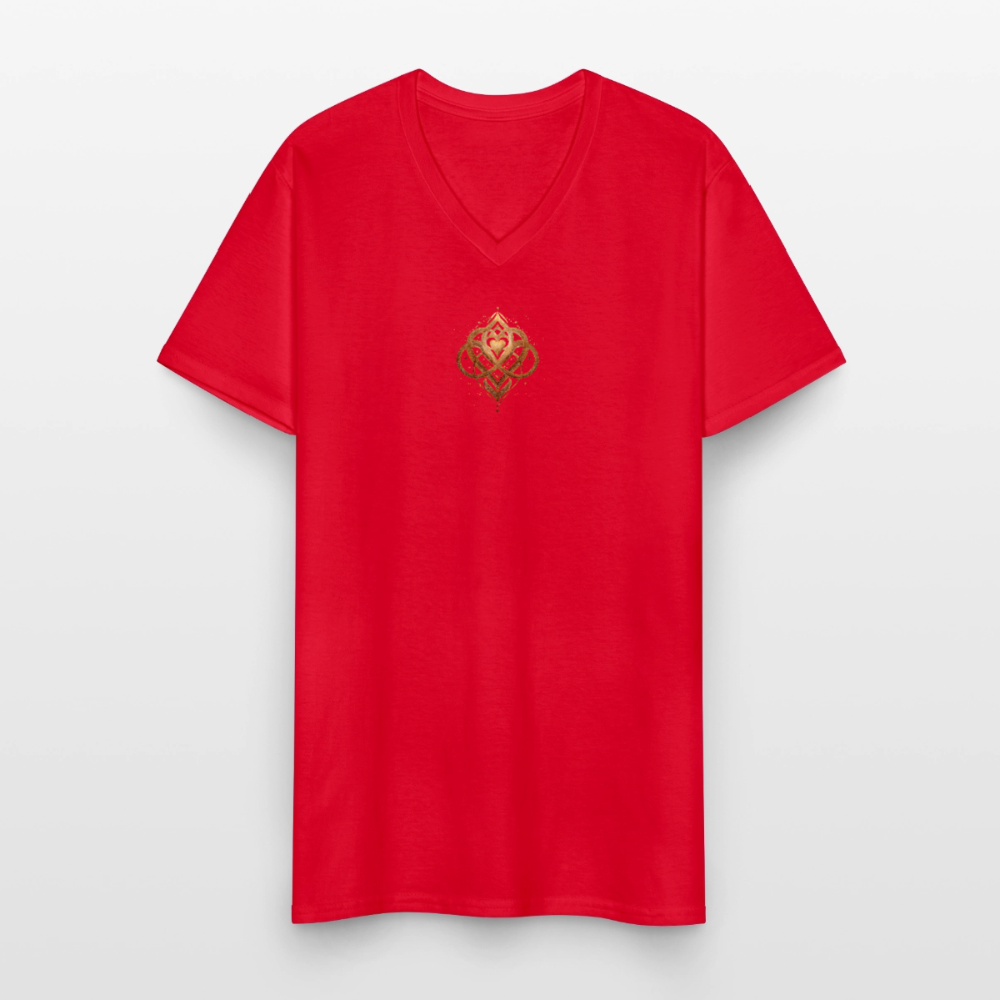 Klassisches Männer-T-Shirt mit V-Ausschnitt "Agape" - Rot