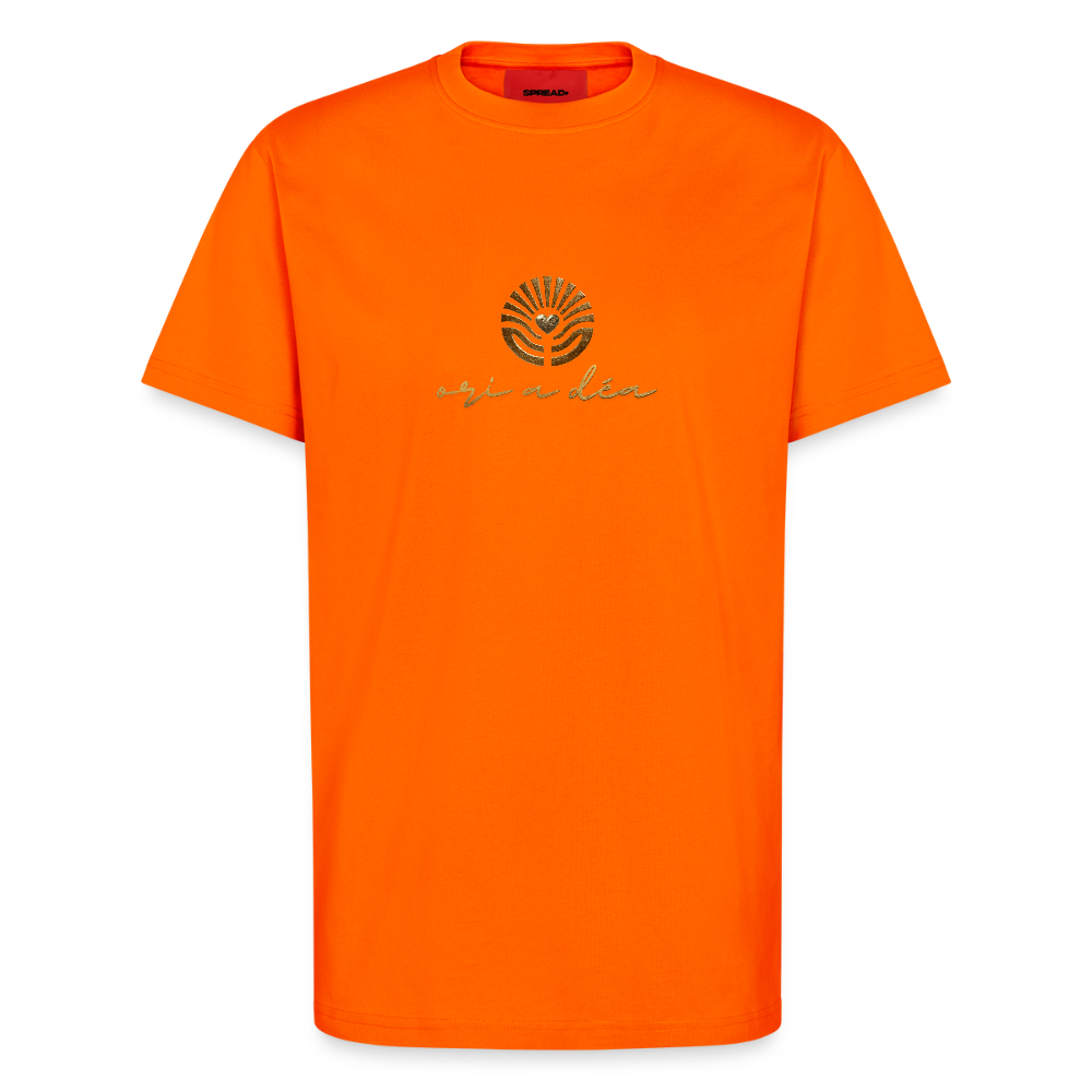 Organic Relaxed T-Shirt Made in EU "ori a déa" - SUNSET ORANGE