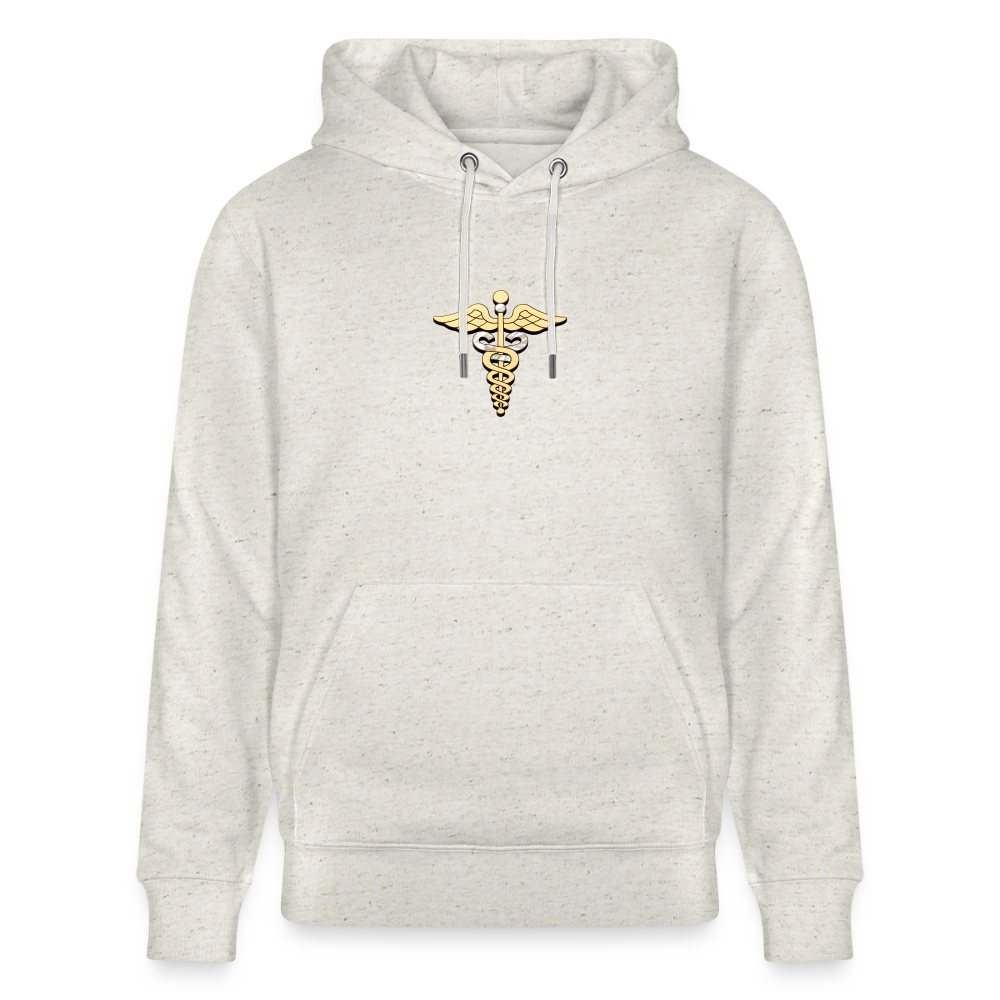 Unisex Bio-Hoodie "Merkurstab - Schutz" - Beige meliert