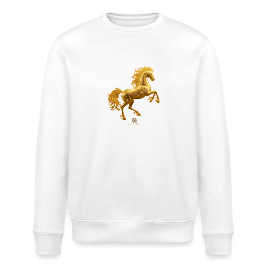 Unisex Bio-Sweatshirt "Feuerpferd" - Weiß