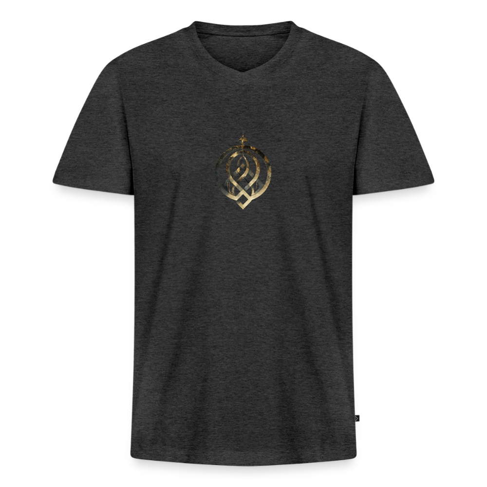 Männer Bio-T-Shirt mit V-Ausschnitt "EFFATÁ" - Anthrazit meliert