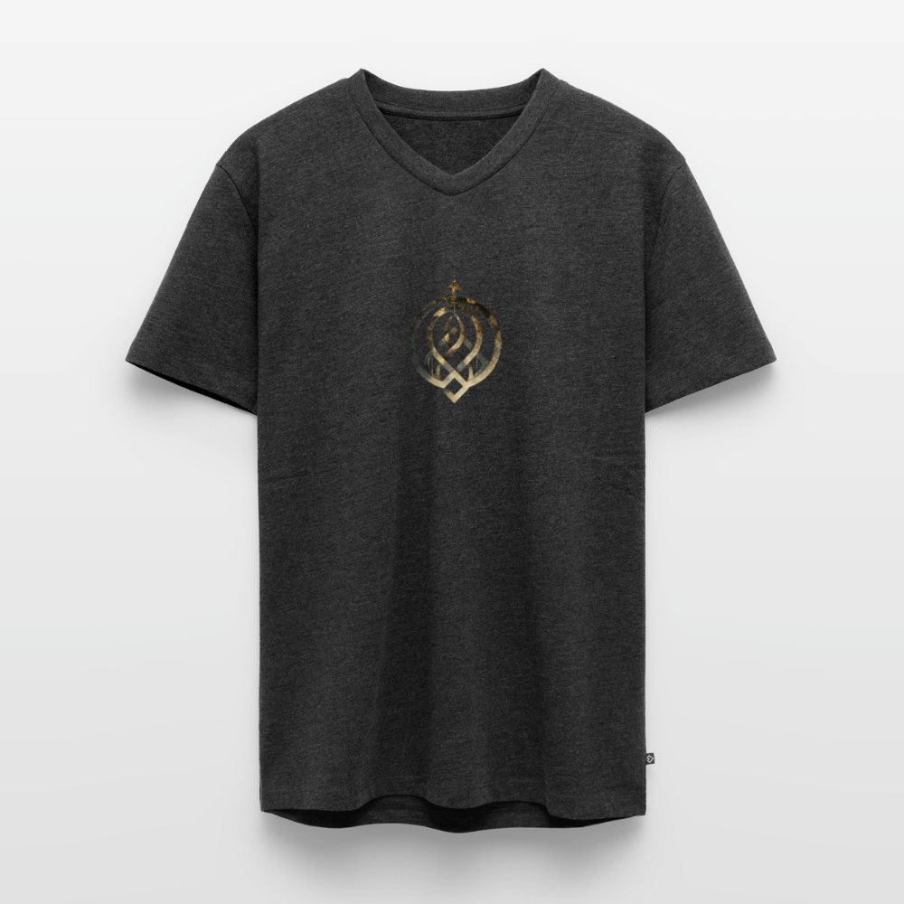 Männer Bio-T-Shirt mit V-Ausschnitt "EFFATÁ" - Anthrazit meliert