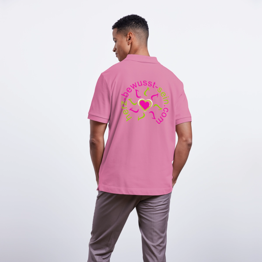 Unisex Bio-Poloshirt Herz-bewusst-sein - Blasenrosa