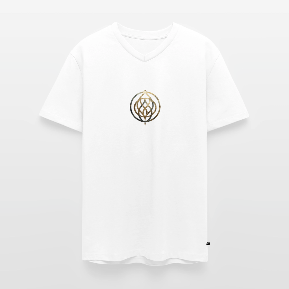 Männer Bio-T-Shirt mit V-Ausschnitt „Pax Interna“ - Weiß