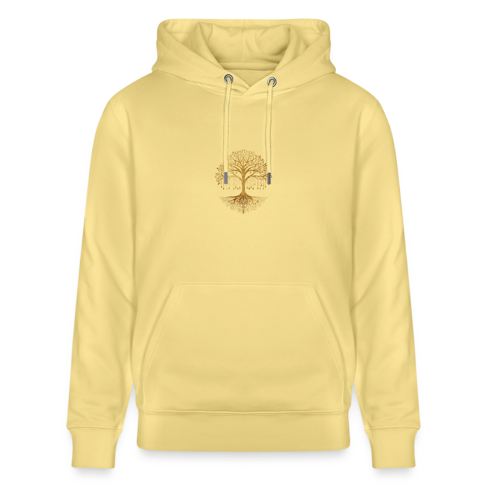Unisex Bio-Hoodie "Weltenbaum" - Gelb Viva 