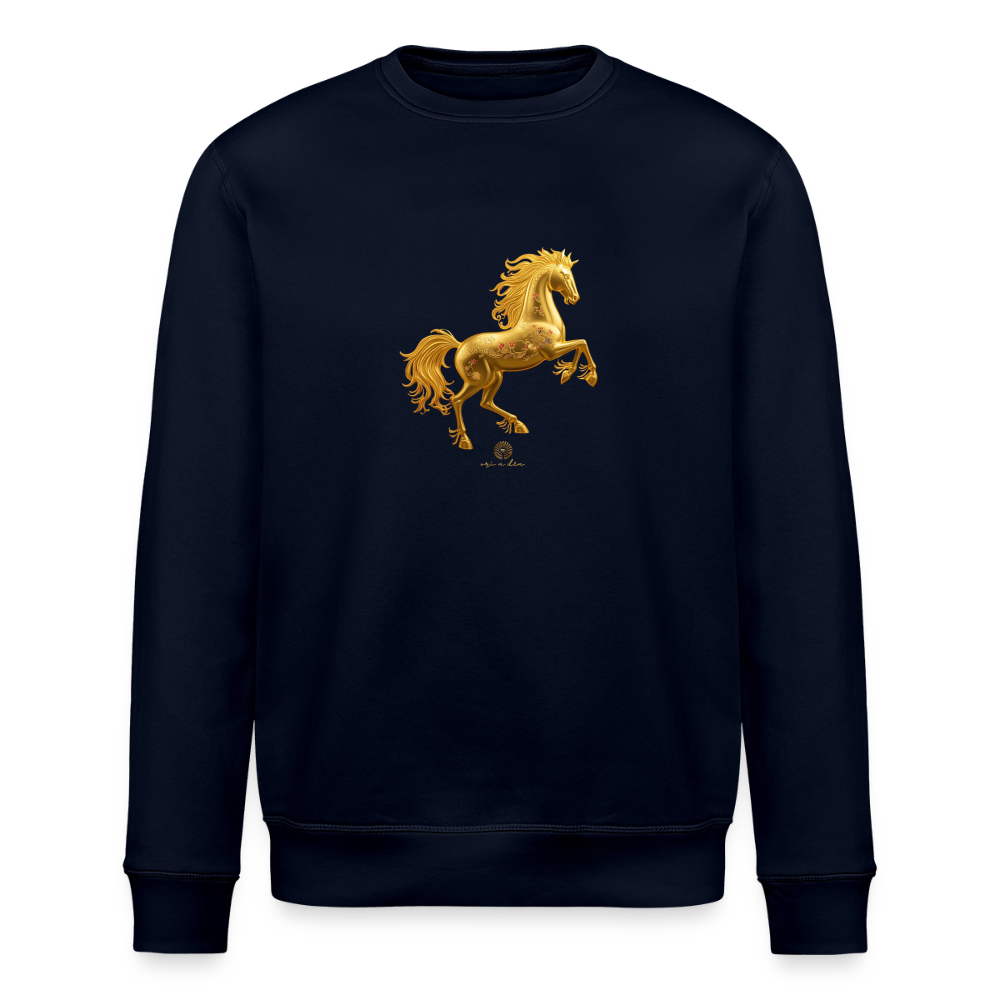 Unisex Bio-Sweatshirt "Feuerpferd" - Navy