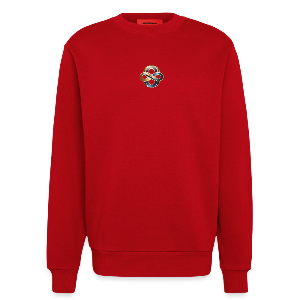 chiSign Quantenheilsymbol  Wissen und Selbstbildung Organic Relaxed Crew Neck Made in EU - Rot