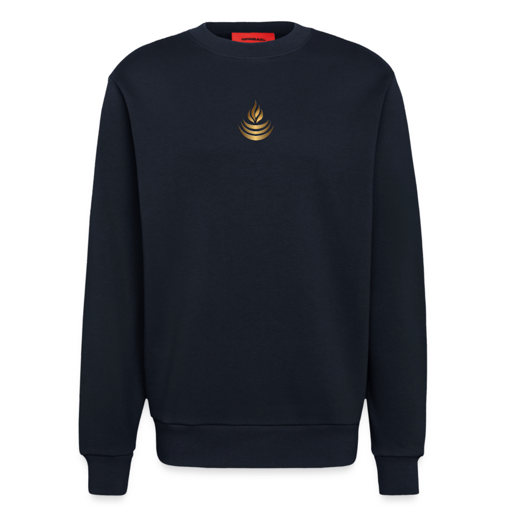 chiSign Quantenheilsymbol "Reichtum & Erfolg"  Druck VS/RS  Organic Relaxed Crew Neck Made in EU - DARK NAVY