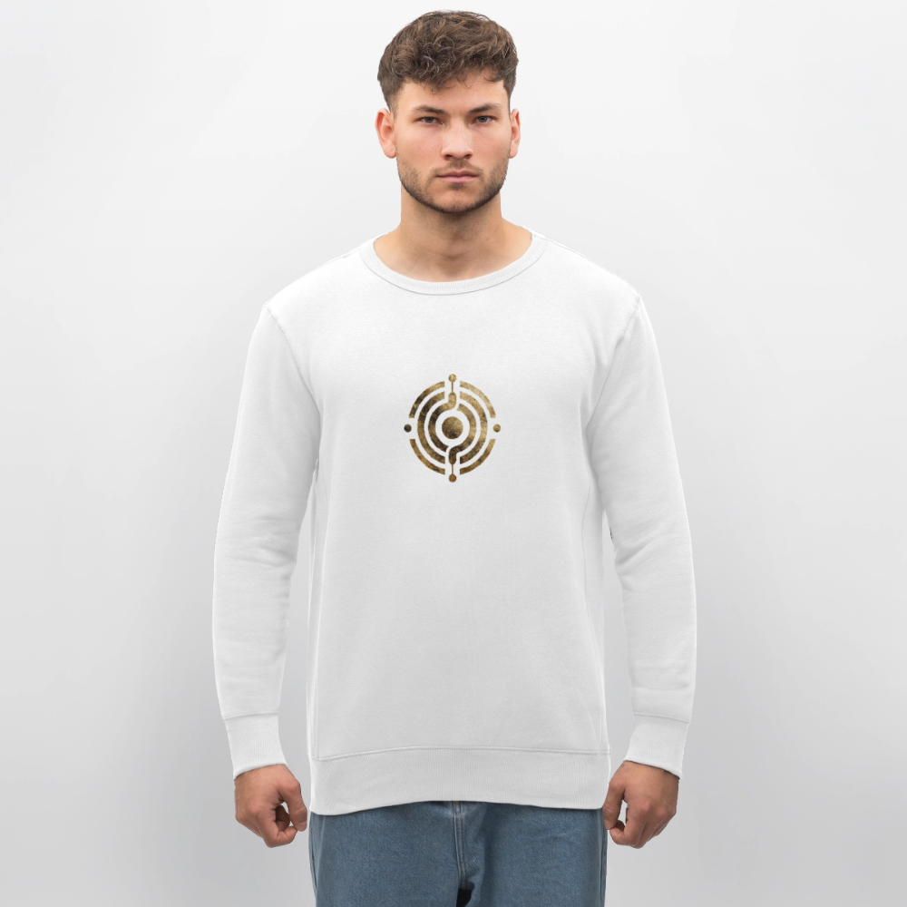 Unisex Bio-Sweatshirt "Atme Lächle Lausche" - Weiß