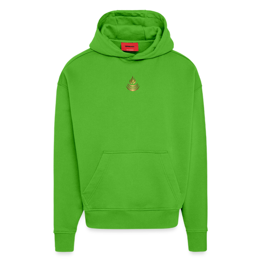 chiSign Quantenheilsymbol  "Reichtum & Erfolg"  Druck klein VS Heavyweight Oversized Organic Hoodie Made in EU - Apple Neon