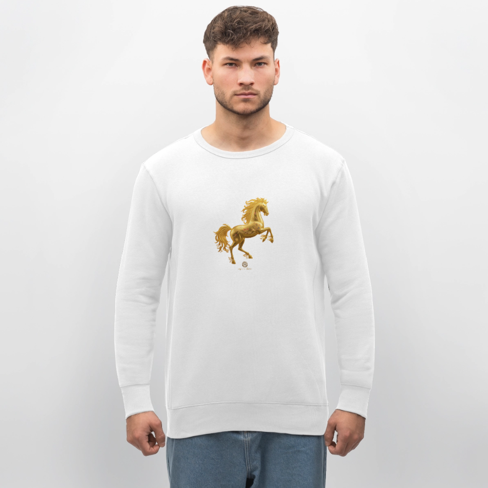 Unisex Bio-Sweatshirt "Feuerpferd" - Weiß