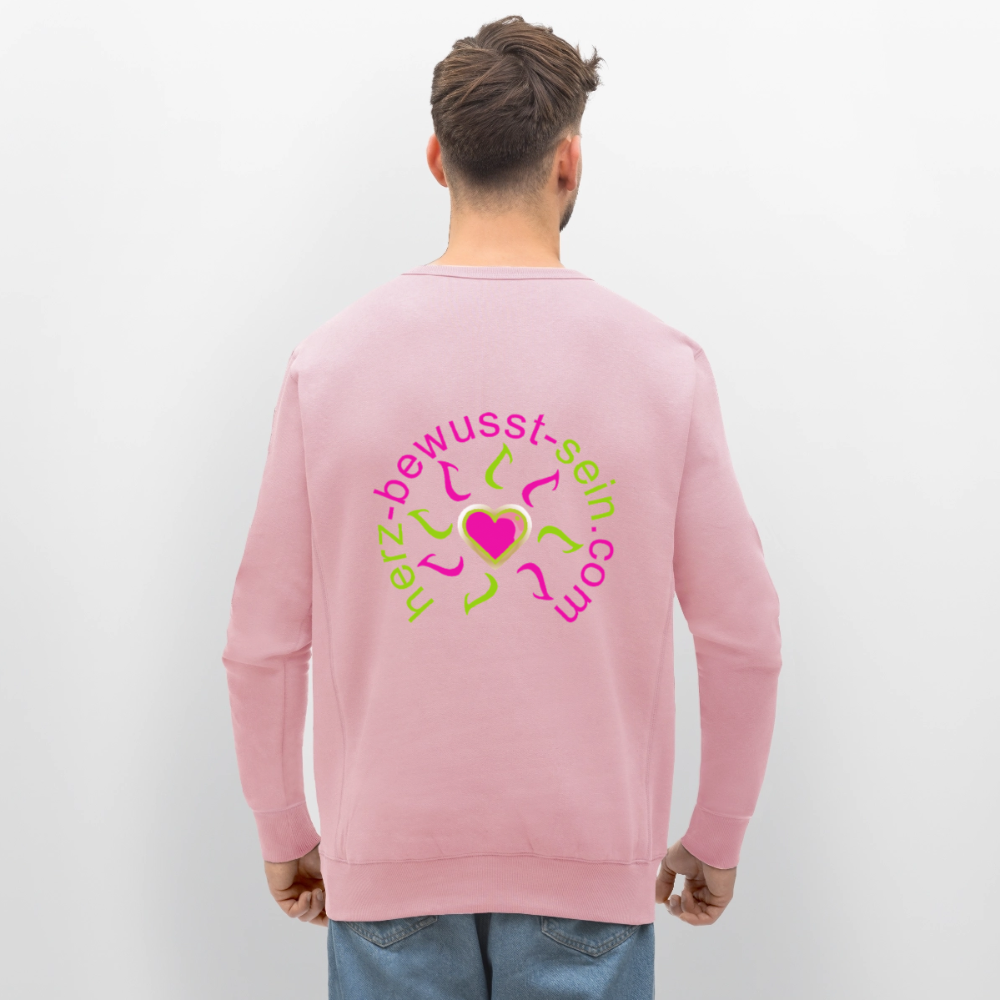 Unisex Bio-Sweatshirt Herz-bewusst-sein - Hellrosa