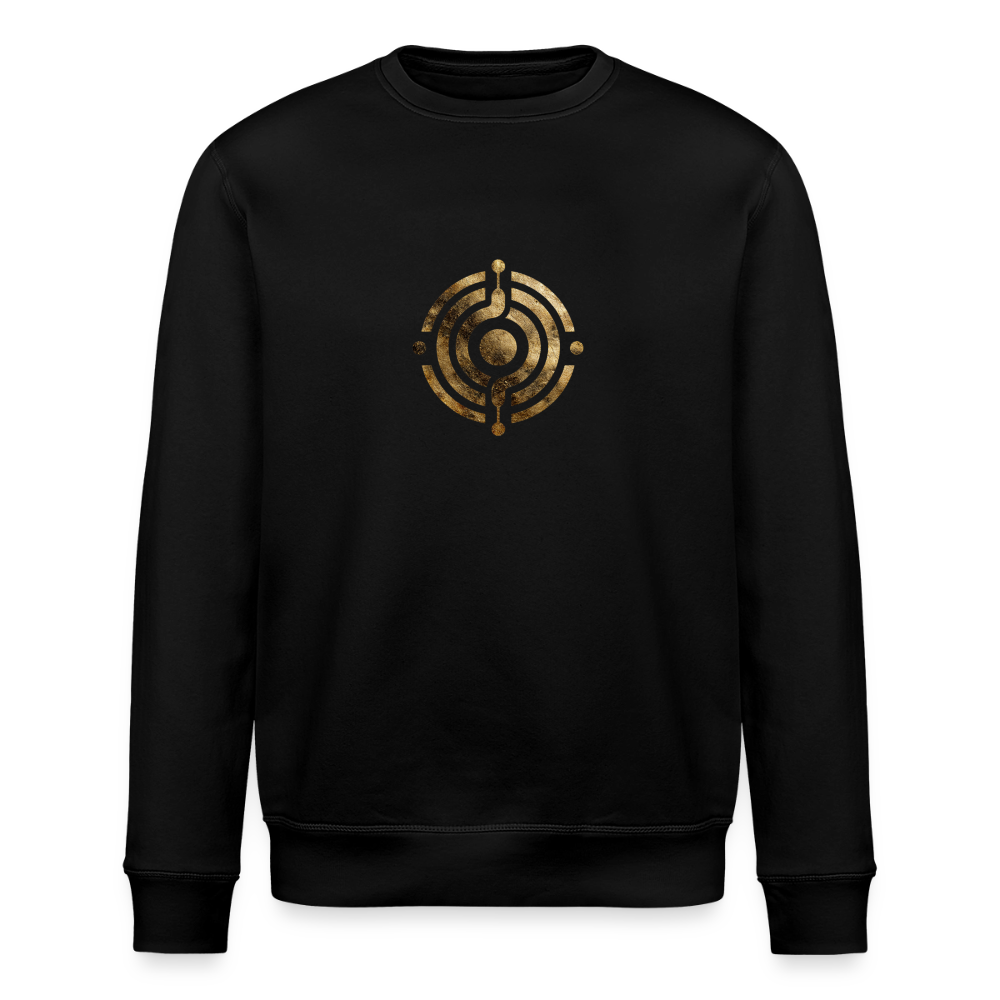 Unisex Bio-Sweatshirt "Atme Lächle Lausche" - Schwarz